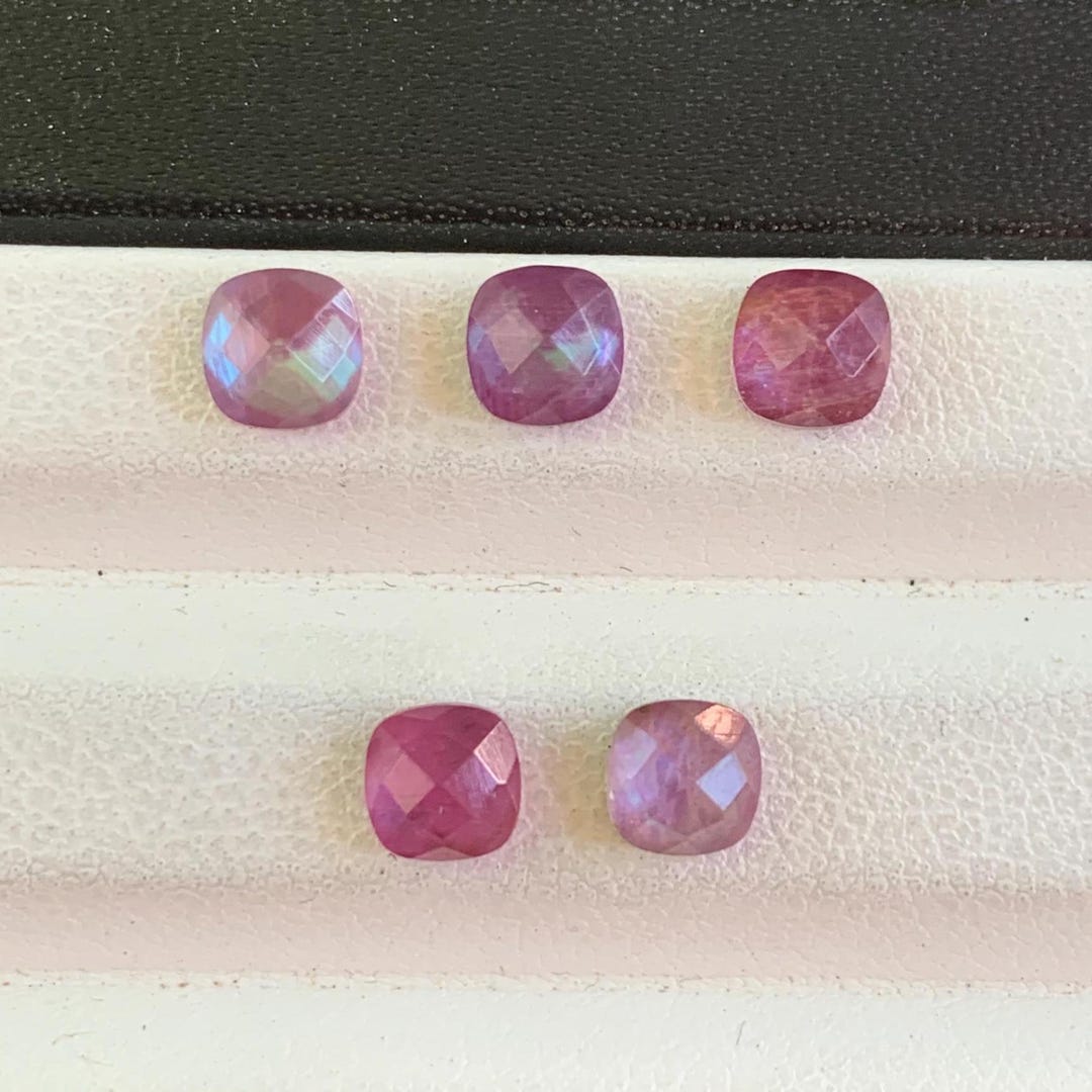 AAA Ruby Crystal Doublet Checker Cut Cabochon – Smooth Gemstone - Etsy