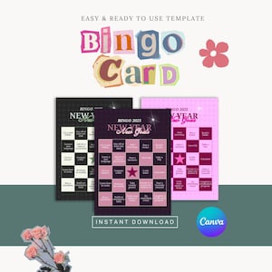 de bingo personnalisable Canva 2025 | Tableau Vision, Objectifs du Nouvel An, Résolutions, Fêtes