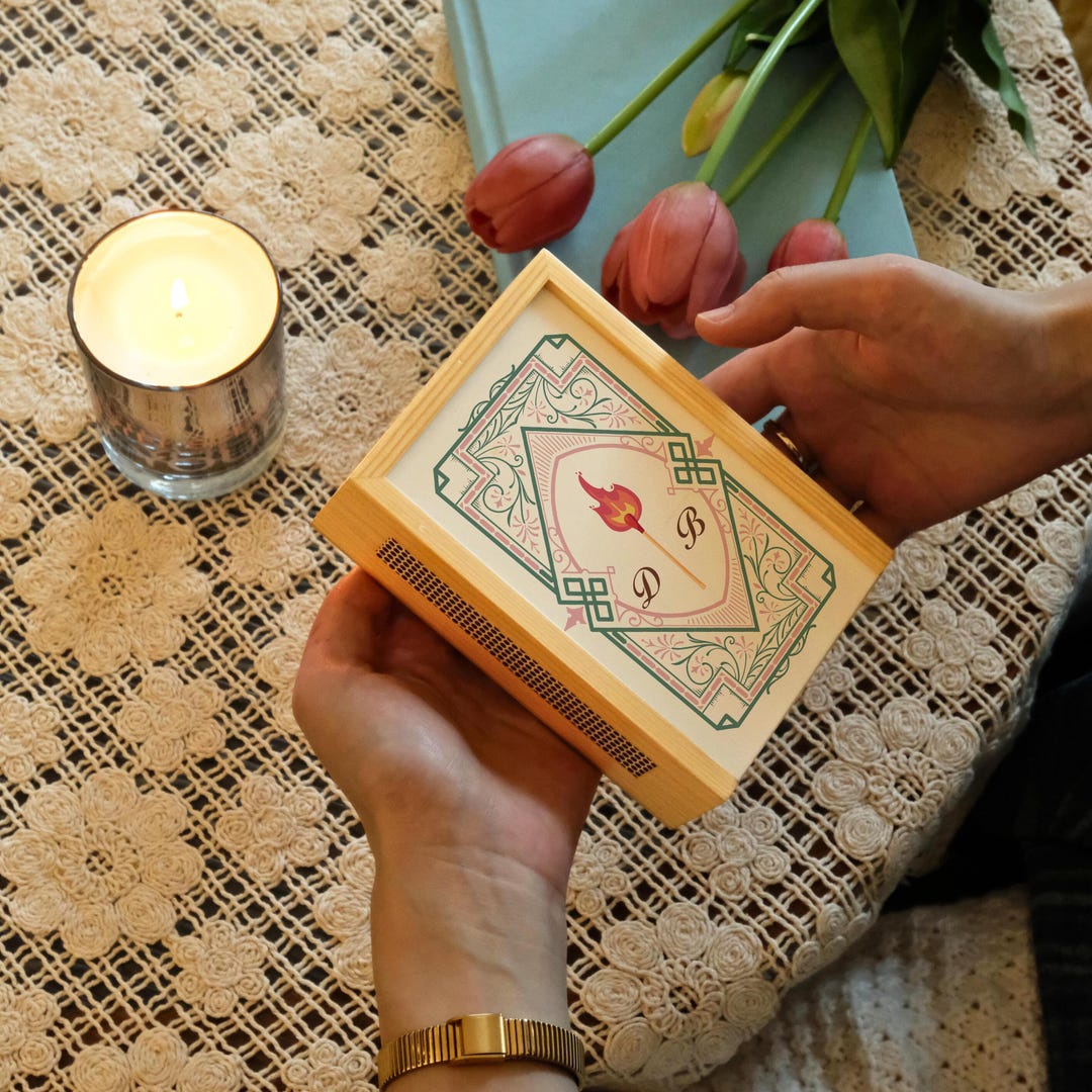 Personalized Vintage Match Box Gift Wooden Matchbox With Initials Retro ...