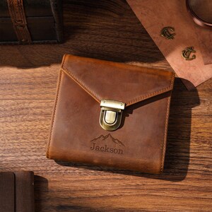 Playing Card Case for 2 Decks  Personalized Leather Card Holder with Notepad & Pen Slot  Handmade Poker Card Case Gift for Dad or Husband