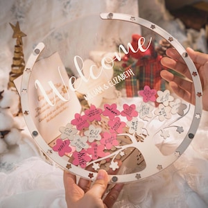 Personalized Alternative Wedding Guest Book Drop Box Acrylic Wedding Sign Anniversary Gift Bridal Shower Guest Sign Wedding Wall Art Decor