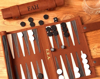 Personalized Handmade Backgammon Set. Custom Engraved Backgammon, best Father's Day gift for Dad, gift for Grandpa, gift for Couples