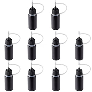 PE Precision Needle Tip Applicator Bottles with Black Tips，Ideal for UV Resin, Glue, Artwork, and Crafting, Squeeze Bottle for Easy Control
