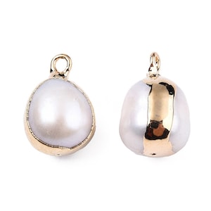 Natural Baroque Pearl Pendant, Oval  Pearl, Elegant Pearl Charm, Unique Jewelry Gift