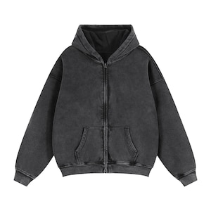 Y2K Hoodie Gothic Streetwear Oversized Graphic Zip-up Hoodies for