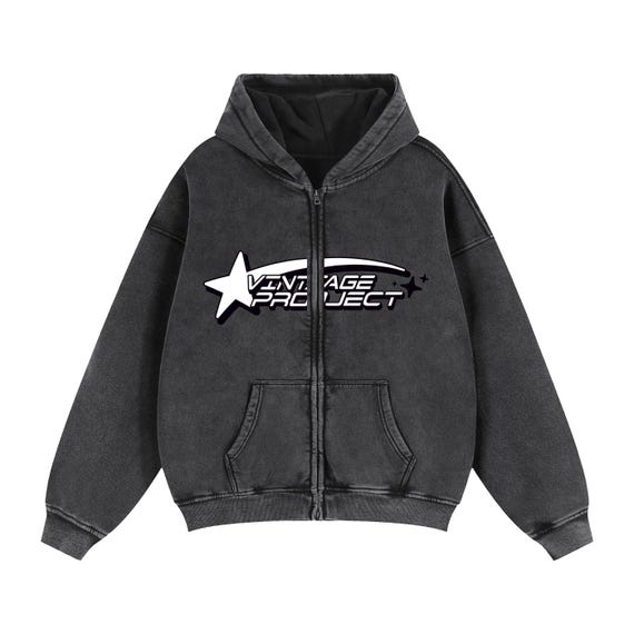 Gothic Y2K Graphic Zip-up Hoodie: Oversized Streetwear - Etsy
