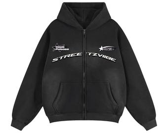 Y2K hoodie Gothic Streetwear Oversized grafische hoodies met rits voor vintage streetwear geïnspireerde graphic gothic hoodie met rits voor mannen en vrouwen