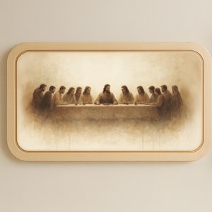 Letztes Abendmahl, religiöses Ostergeschenk, Holzbild