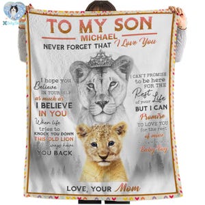 Cobertor personalizado para meu filho da mãe, cobertor com carta de amor, cobertor personalizável