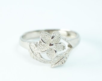 Anillo de flor de plata 925, anillo de mujer, anillo ajustable, anillo minimalista