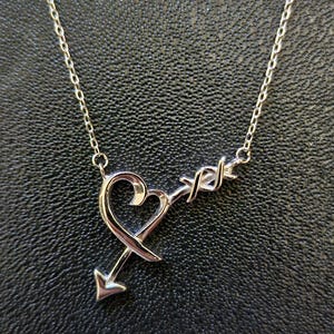 Colar de coração de prata 925, presente feminino, colar de amor, colar minimalista