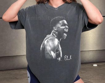 Camiseta vintage de Anthony Edwards, color negro desteñido, unisex, de algodón, con diseño gráfico de béisbol.