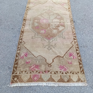 2x4 Rug 2x4 Vintage Rug 2x4 Oushak Rug Turkish Rug Bathroom Rug Doormat Rug Small Rug Home Decor Rug Oriental Rug Handmade SoftRug 1.8x3.8ft