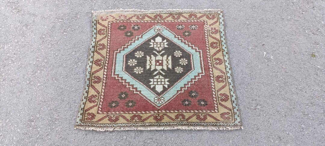2x2 Rug 2x2 Vintage Rug 2x2 Small Rug Decorotive Rug Home Decor Rug ...