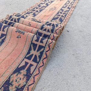 Vintage Patchwork Runner Rug: Wool Narrow Entryway, 2.1 x 19.2