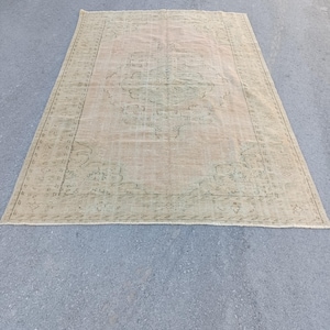 7x10 Rug 7x10 Vintage Rug 7x10 Oushak Rug 7x10 Turkish Rug Livingroom Rug Extra Area Rug Kithcen Rug Home Decor Rug Wool Rug 6.11 x 9.10 ft