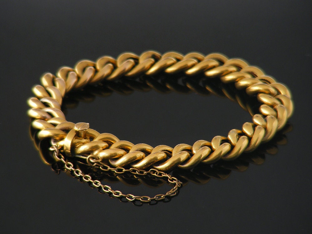Antique Gold Chain Bracelet | Thick 