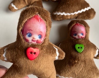 Ultra Soft Squishy Minky Kewpie Gingerbread Cookie Holiday Christmas Ornaments