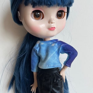 Super soft and stretchy galaxy long sleeve shirt for Blythe doll BJD Pullip
