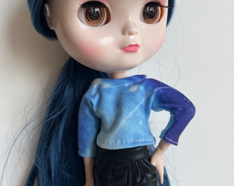 Super soft and stretchy galaxy long sleeve shirt for Blythe doll BJD Pullip