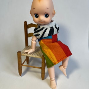 Middie Blythe Rainbow Skirt, OB11 Obitsu 11 BJD Nendoroid Rainbow Skirt