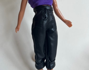 Black Pleather Spandex Pants for Blythe doll BJD Pullip