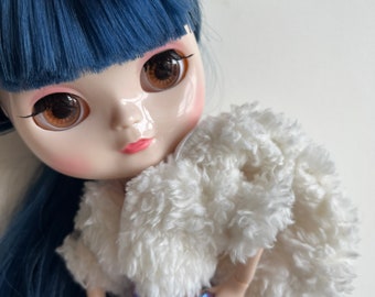 Plush Sherpa Hooded Jacket for Blythe doll BJD Pullip