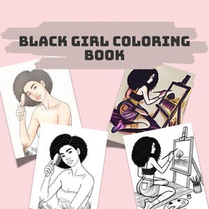 Black Girl Coloring Book - 20 Unique Printable Pages, Beautiful Women Designs,Digital Adult & Teen Printable Coloring Book, Black Women