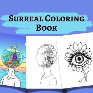 Surreal Coloring Book, Surreal Prints, Surrealism Coloring Pages, Surrealism Space Surreal Art,Sci-Fi,Adult Coloring Pages,Fantasy Coloring
