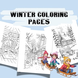 Winter Coloring Book, Winter Coloring Birthday, Winter Coloring For Adults, Winter Coloring Pages, Scenic Nature Landscapes, Cozy Winter