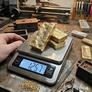 Sztabka złota do odzysku 1257 g – ręcznie odlewana sztabka inwestycyjna dla artystów