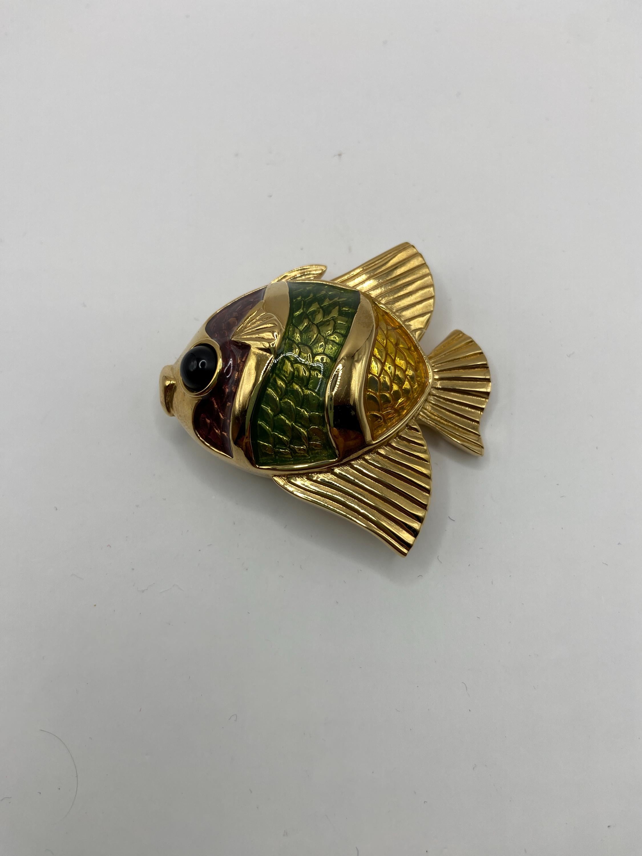 Estee Lauder Rare Perfume Compact White Linen Fish Metal Enamel