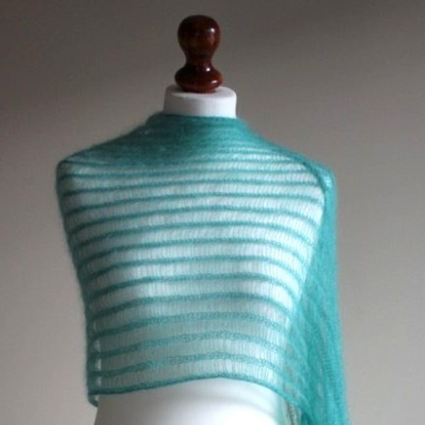 SALE 30 % thin and long shawl in turquoise