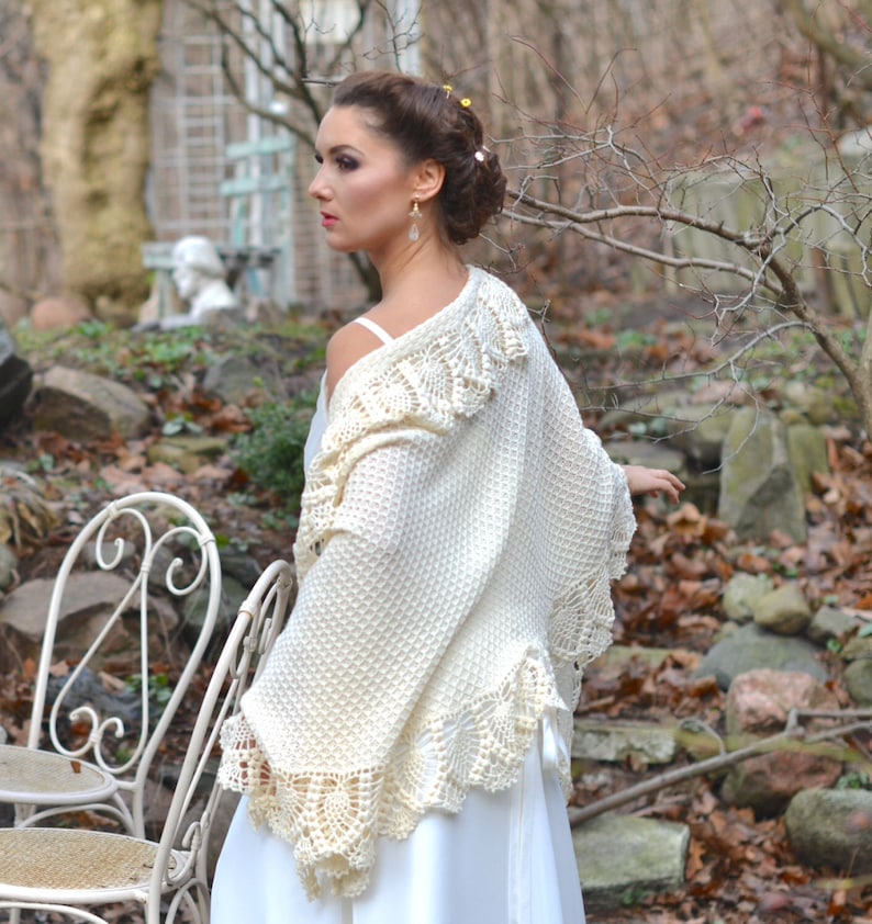 Wedding Wrap Merino Wool Shawl Ivory Wedding Shawl Brides Etsy