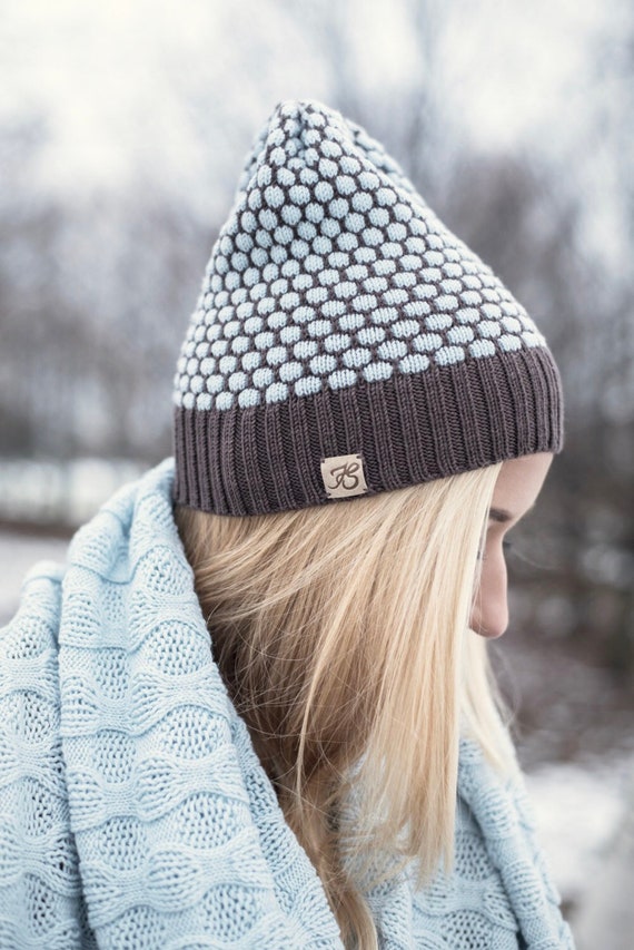 Knitted beanie, Slouchy hat, Colorful cap, Merino wool knitted hat,  Bright colors beanie, Women winter beanie