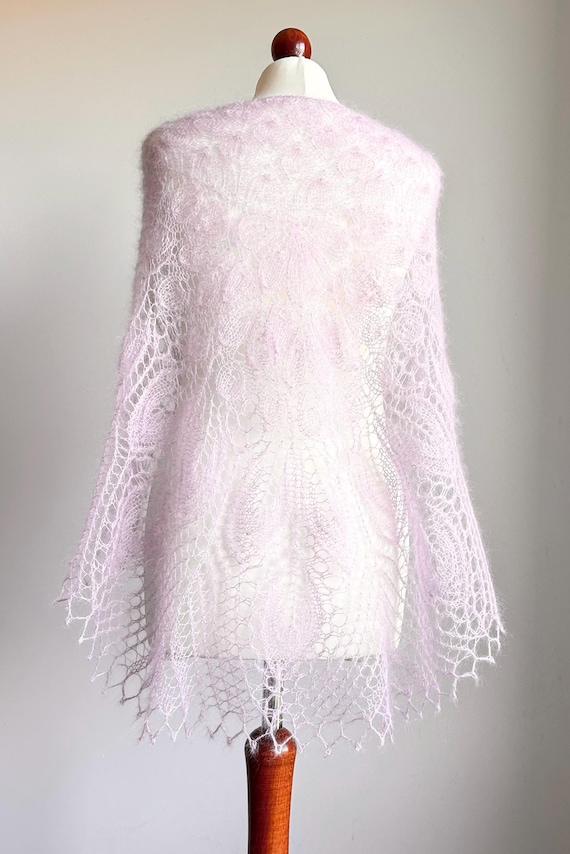 Wedding Mohair Wrap, Knitted Gray Shawl, Wedding Lace Shawl, Bride