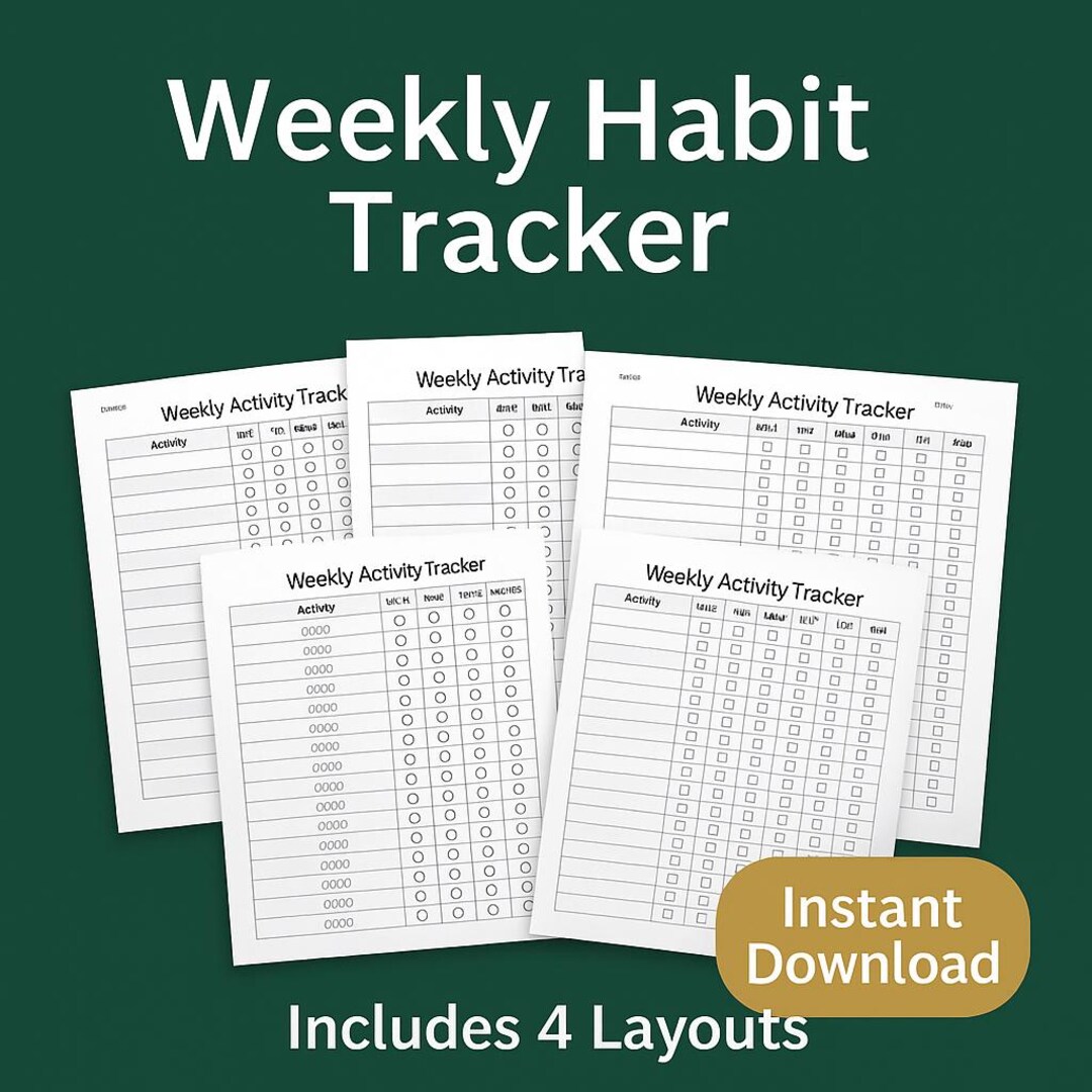 Weekly Habit Tracker Printable | Productivity Planner for Better ...