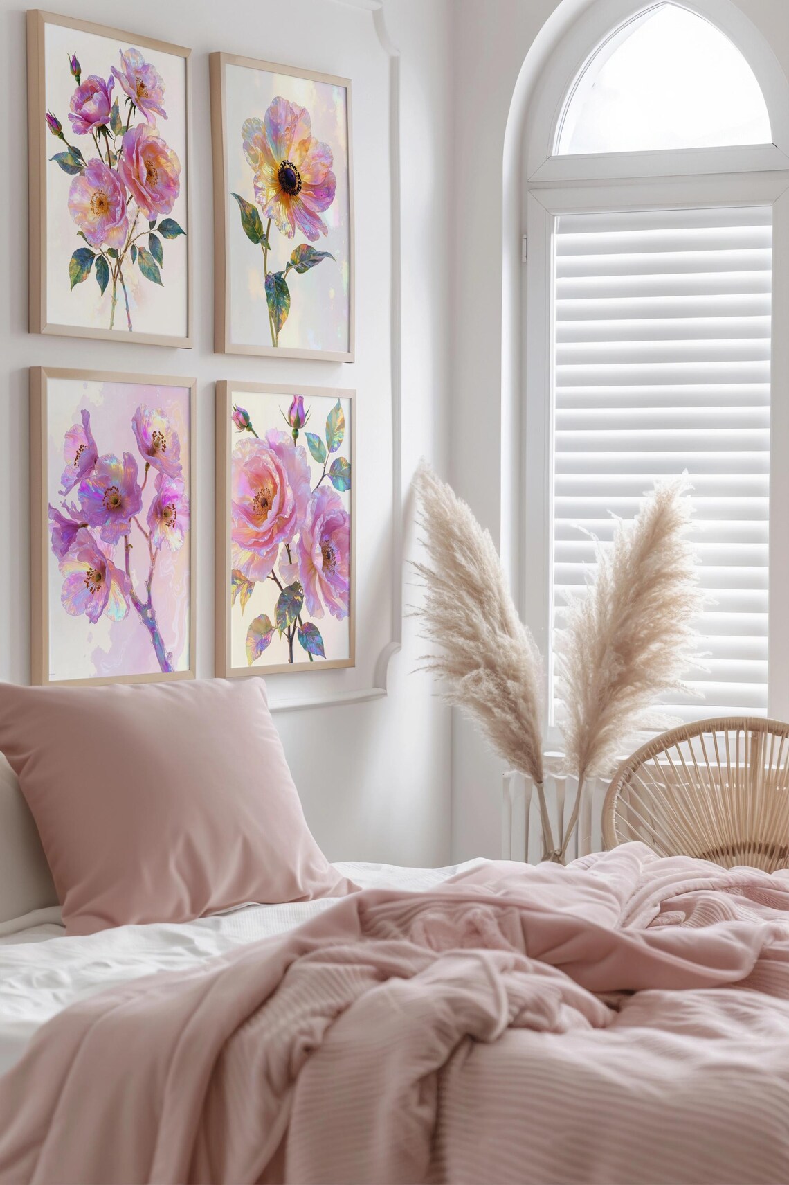 Watercolor Flower Printable Wall Art | Iridescent Digital Art | 12 ...