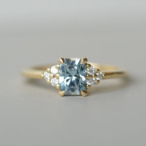 Aquamarine Dainty Ring,  Minimalist Ring, March Birthstone Ring, Sterling Silver Ring, Thin Ring, Delicate Ring, Gift for Her, Gemstone