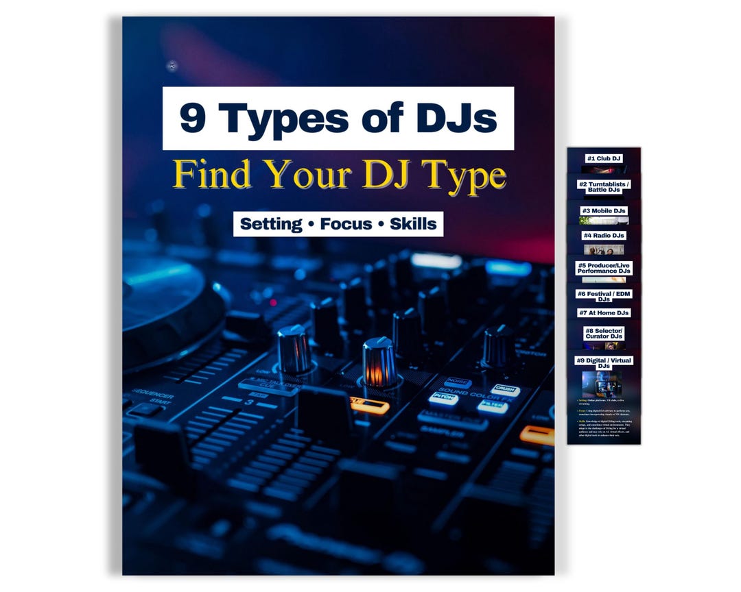9 DJ Types Visual Guide | Find Your DJ Style | Instant Digital Download ...