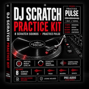 DJ Scratch Übungskit: 8 Grundlegende Sounds + Übungspuls | Sofort Download