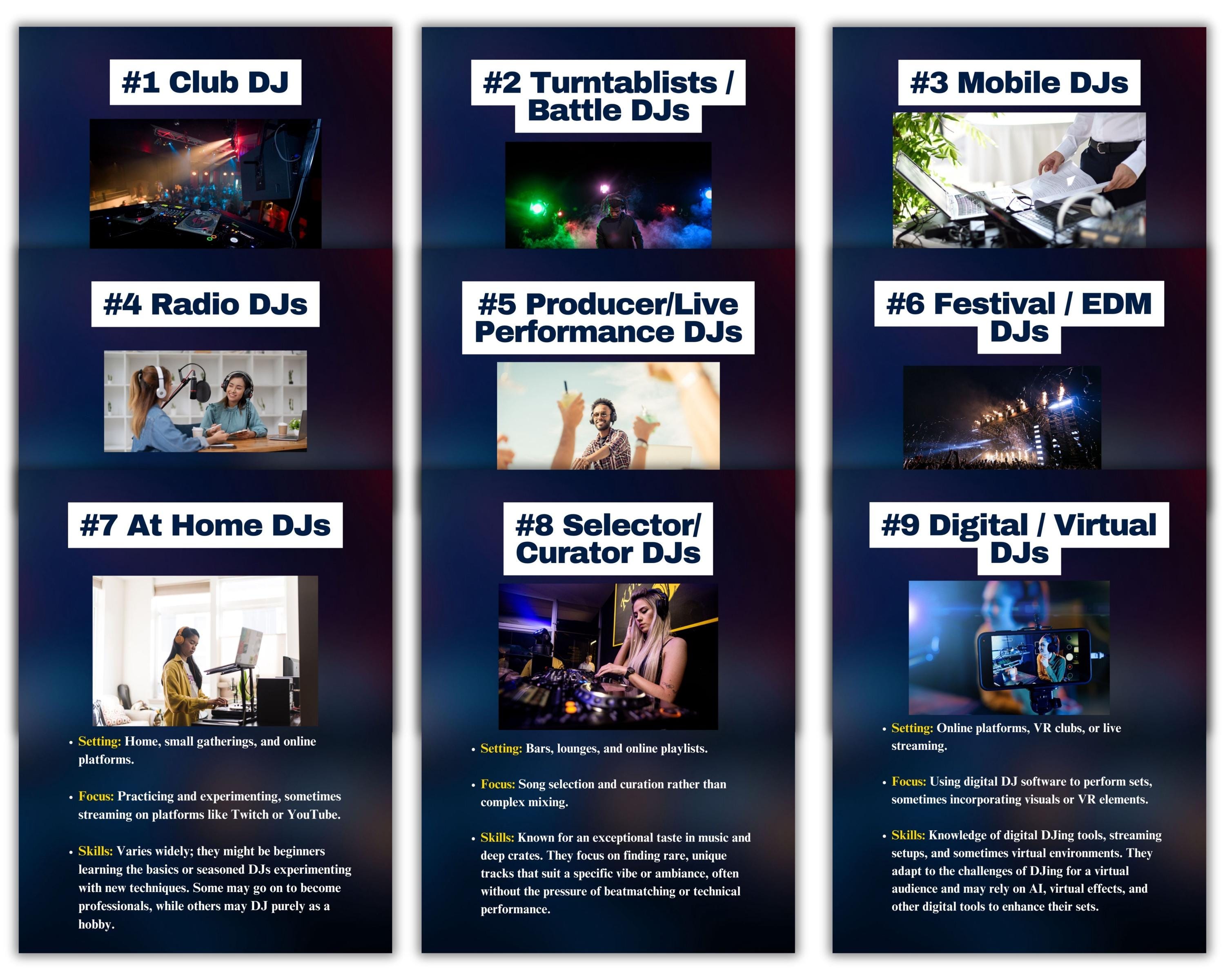 9 DJ Types Visual Guide | Find Your DJ Style | Instant Digital Download ...