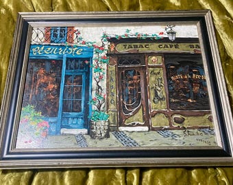 Limited edition, Viktor Shvaiko, Cafe Tabac, Srigraph on Canvas, 943/950