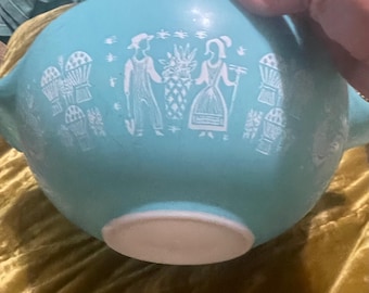 Vintage Pyrex Amish-boterafdruk Assepoester mengkom, #444