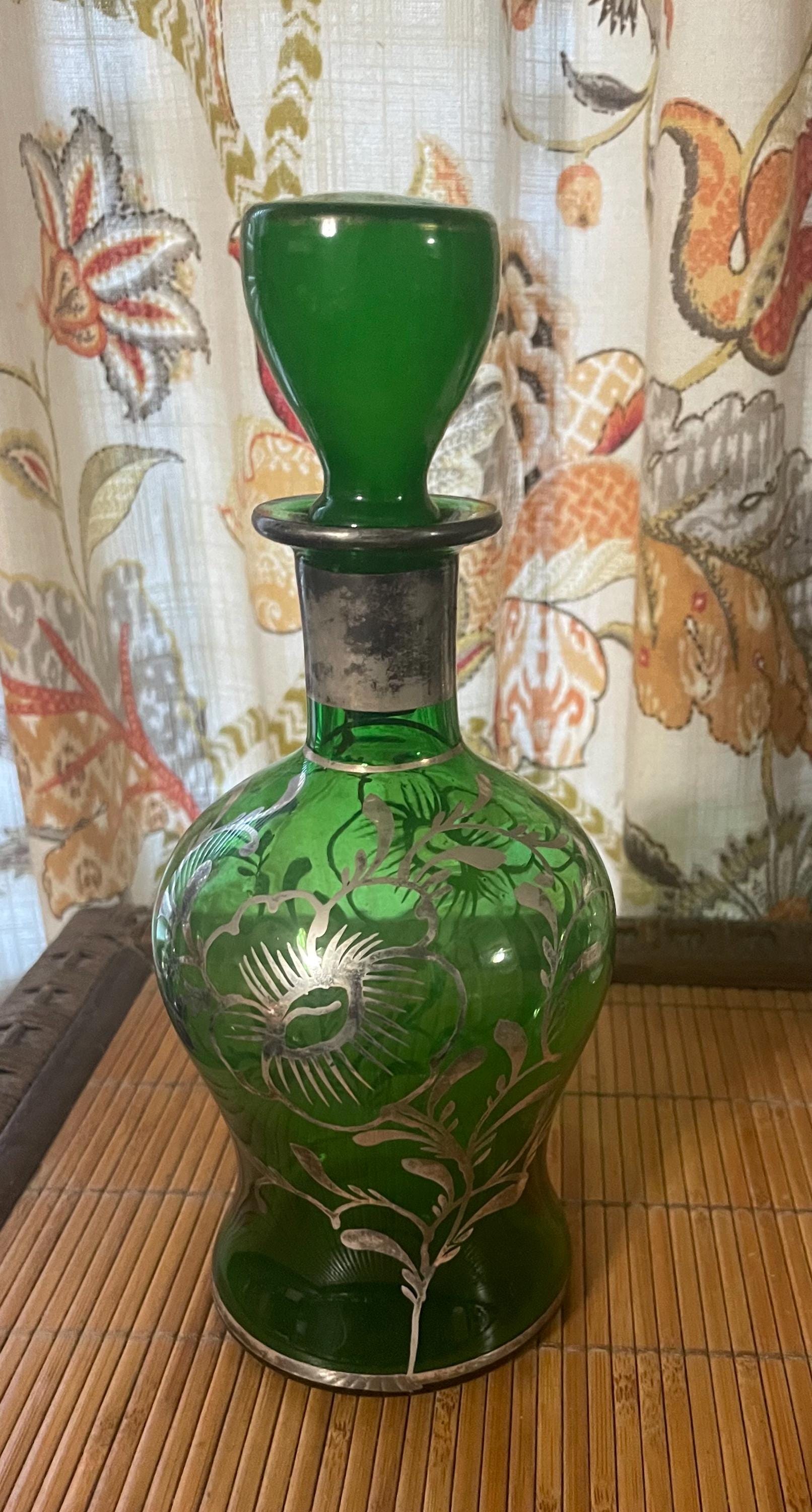Green glass decanter - Etsy 日本