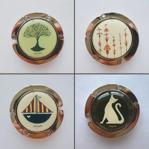 Pagrafe Foldable Purse Hangers Hooks with Tin | Designed with Justina Blakeney and Linda Kim