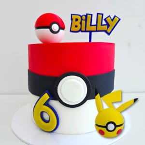 Pokémon cake topper, poke ball, birthday cake, keepsake