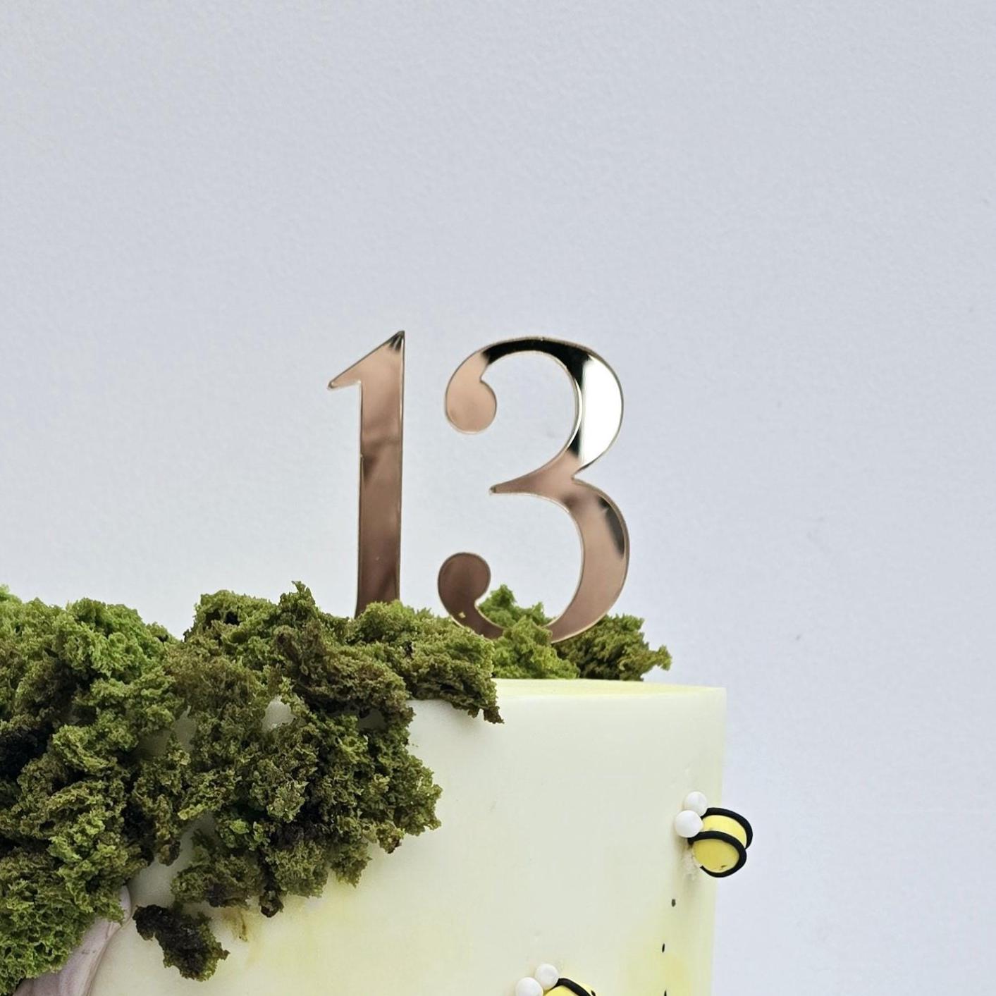Gold Mirror Acrylic Number Cake Topper, Birthday Decorations - Etsy