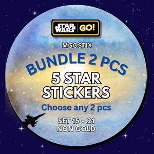 Lot de 2 autocollants Mono Go 5 étoiles, non dorés