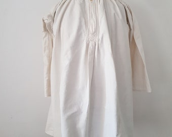 Romanian linen smock shirt Eastern European Folk Smock c. 1930s